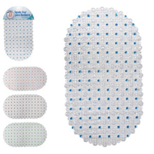 Tapete Para Banheiro Oval Com Pontinhos 33 X 61 Cm-844205