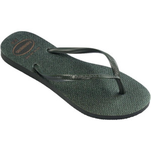 Chinelo Havaianas Feminino Slim Gloss 35/6 Verde Olive-122663-29365