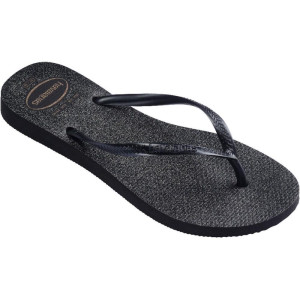 Chinelo Havaianas Feminino Slim Gloss 37/8 Preto/prata-122667-35987