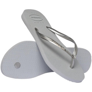Chinelo Havaianas Feminino Slim Gloss 39/0 Cinza Gelo-122671-12978