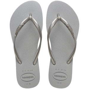 Chinelo Havaianas Feminino Slim Gloss 39/0 Cinza Gelo