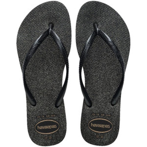 Chinelo Havaianas Feminino Slim Gloss 39/0 Preto/prata