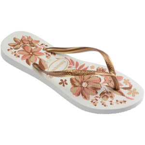 Chinelo Havaianas Feminino Slim Organic 39/0 Branco/ouro-122681-51941