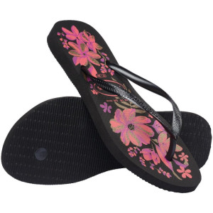 Chinelo Havaianas Feminino Slim Organic 39/0 Preto/ouro-122678-38309