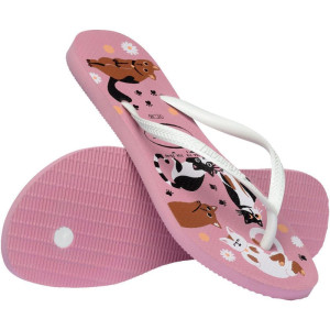 Chinelo Havaianas Feminino Slim Pets 37/8 Rosa Chiffon-122656-23454