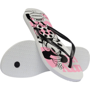 Chinelo Havaianas Feminino Slim Disney 37/8 Branco/preto-123030-29648