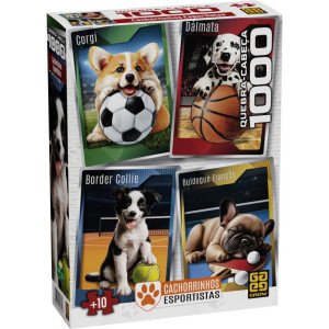 Quebra-cabeca Cartonado Cachorrin. Esportistas 1000pcs-122846-74493