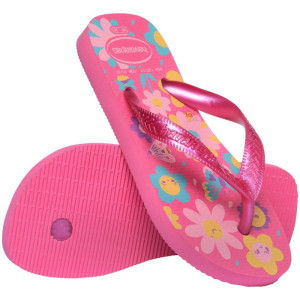 Chinelo Havaianas Infantil Kids Flores 27/8 Rosa Flux-123067-36712