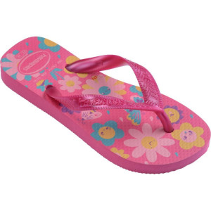 Chinelo Havaianas Infantil Kids Flores 27/8 Rosa Flux-123067-88237