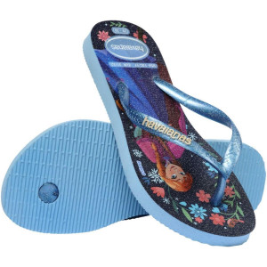 Chinelo Havaianas Infantil Princesas Slim Kids 25/6 Azul-123085-32393