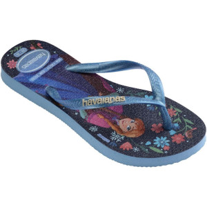 Chinelo Havaianas Infantil Princesas Slim Kids 25/6 Azul-123085-80987