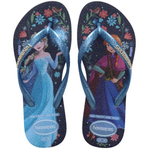 Chinelo Havaianas Infantil Princesas Slim Kids 29/0 Azul