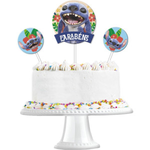 Topo De Bolo/doce Lilo E Stitch C/3 Pecas