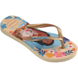 Chinelo Havaianas Infantil Princesas Slim Kids 29/0 Palha-123091-65872