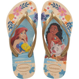 Chinelo Havaianas Infantil Princesas Slim Kids 29/0 Palha-123091-98764