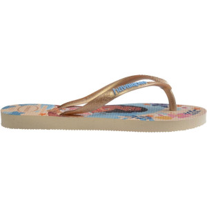 Chinelo Havaianas Infantil Princesas Slim Kids 31/2 Palha-123092-79152