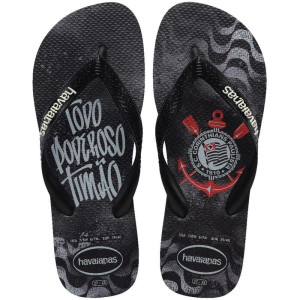 Chinelo Havaianas Masculino Top Corinthians 39/0 Preto