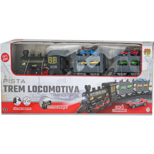 Locomotiva Trem Transporte 4 Carrinhos-122961-89466