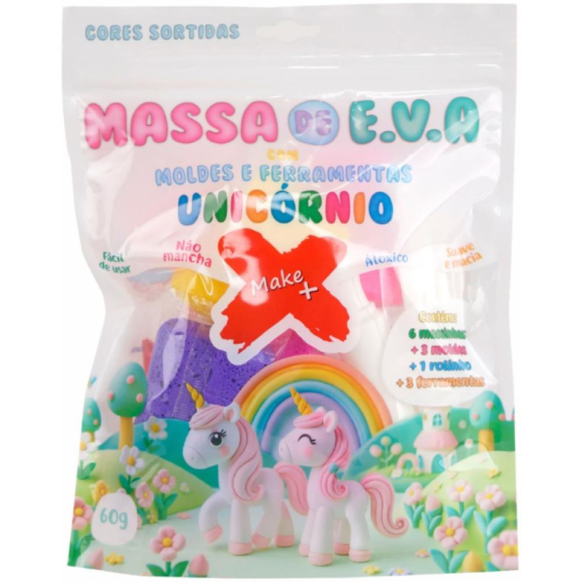 Massa De Eva 6 Cores Sor. Unicornio 60g-122930-12600