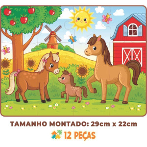 Quebra-cabeca Madeira Vida Em Familia Cavalo 12pcs-119675-80374
