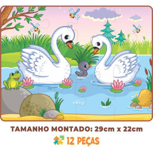 Quebra-cabeca Madeira Vida Em Familia Cisne 12pcs-119676-80585