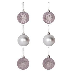 Bola Decorativa Hohoho 6 Cm Prata Pacote Com 6 Unidades-844543-819