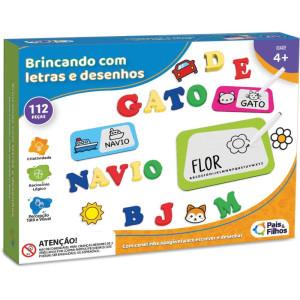 Brinquedo Educativo Brincando C/letras E Desenhos-123423-52605