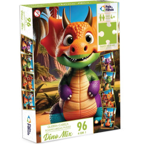 Quebra-cabeca Cartonado Dino Mix 96 Pecas-123425-31141