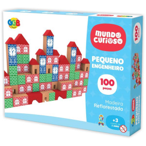 Brinquedo Pedagogico Madeira Pequeno Engenheiro 100pcs