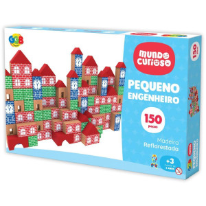 Brinquedo Pedagogico Madeira Pequeno Engenheiro 150pcs