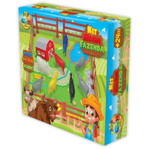 Miniatura Colecionavel Fazendinha 16pcs + Cenario