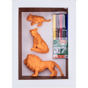 Boneco E Personagem Leao E Tigre C/canetinha Lavav-123451-41610