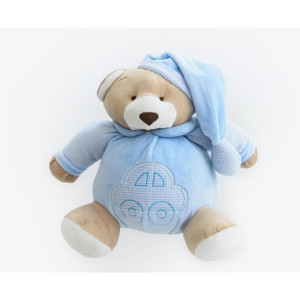 Pelucia Urso Nino Azul Bebe 22cm