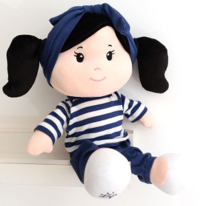 Boneca De Pelucia Anaju Cabelo Preto 35cm