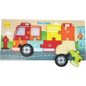 Quebra-cabeca Madeira Fire Car-123637-94614