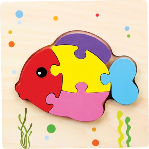 Quebra-cabeca Madeira Peixe Rf8