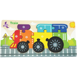 Quebra-cabeca Madeira Trem