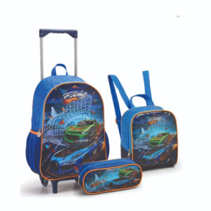 Kit Infantil Masculino | Mochila Com Rodas + Lancheira + Estojo