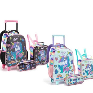 Mochila Infantil Feminina 17" Com Rodas | Diversos-42175-324