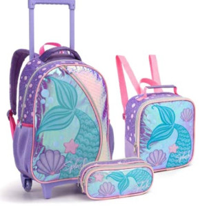 Mochila Infantil Feminina 17" Com Rodas | única-42179-772