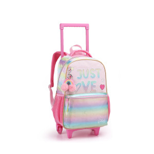 Mochila Infantil Feminina 17" Com Rodas-42192-75302