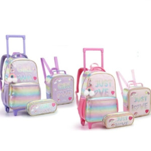 Mochila Infantil Feminina 17" Com Rodas | Diversos-42192-646