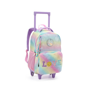 Mochila Infantil Feminina 17" Com Rodas