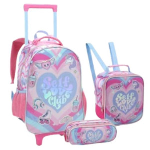 Mochila Infantil Feminina 17" Com Rodas-43241-223-64385