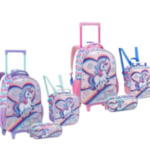 Mochila Infantil Feminina 17" Com Rodas-43245-413