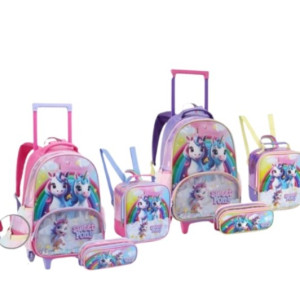 Mochila Infantil Feminina 17" Com Rodas-43265-297