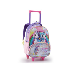 Kit Infantil Feminino | Mochila Infantil Com Rodas + Lancheira + Estojo