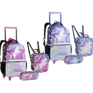 Mochila Infantil Feminina 17" Com Rodas-43269-712