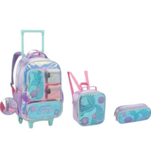 Mochila Infantil Feminina 17" Com Rodas-43277-742