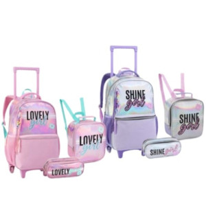 Mochila Infantil Feminina 17" Com Rodas-43281-829